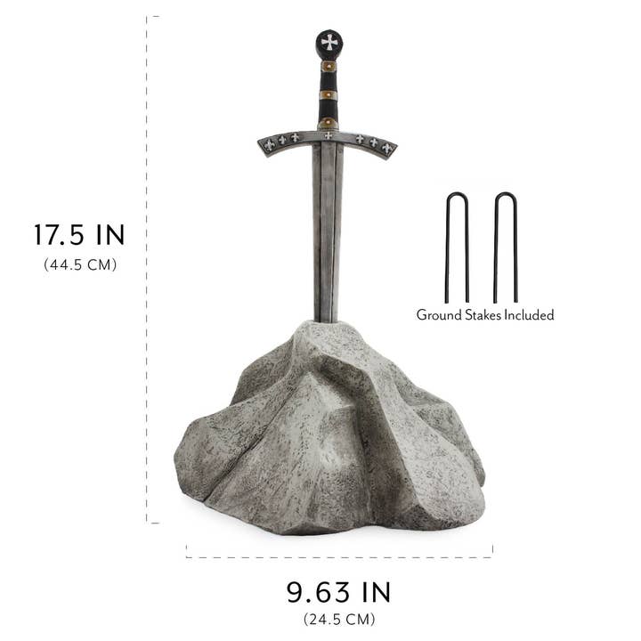 Kurated Korner – wholesale Outdoor ornament/decor – Esterno Sword in Stone Garden Statue