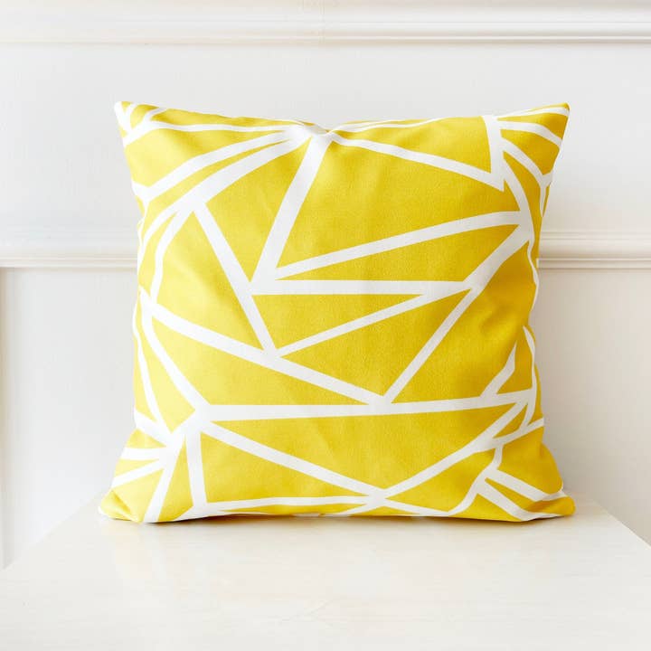 Samarra Home – wholesale Dekorativ kudde – Gul geometrisk kudde, Vibrerande kudde, Dekorativ soffa