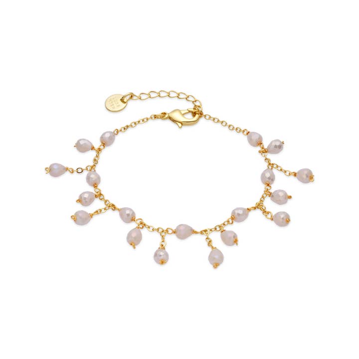 Pulsera Luxenter de Cristal Blanco acabado en oro amarillo de 18k - Fyre para venta al por mayor de Luxenter