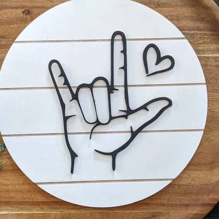 Panneau ASL I Love You | ASL Decor | Décoration d'intérieur | Faux feuillure pour la vente par Prettylittlelaser