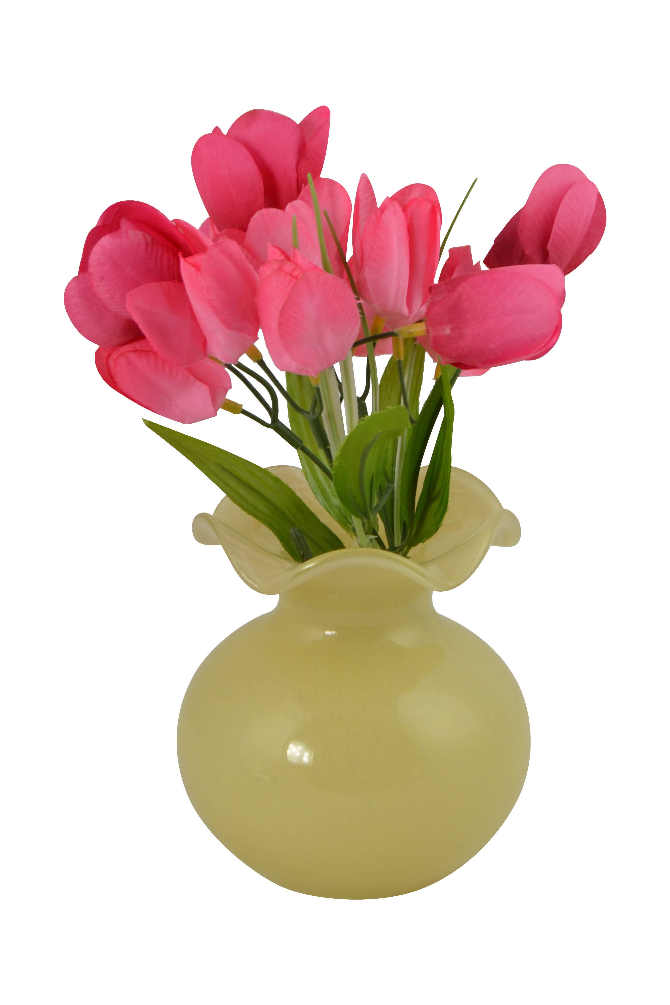 Three Star IM/EX Inc. - Vente Vases - VASE EN VERRE COULEUR CRÈME 5X51