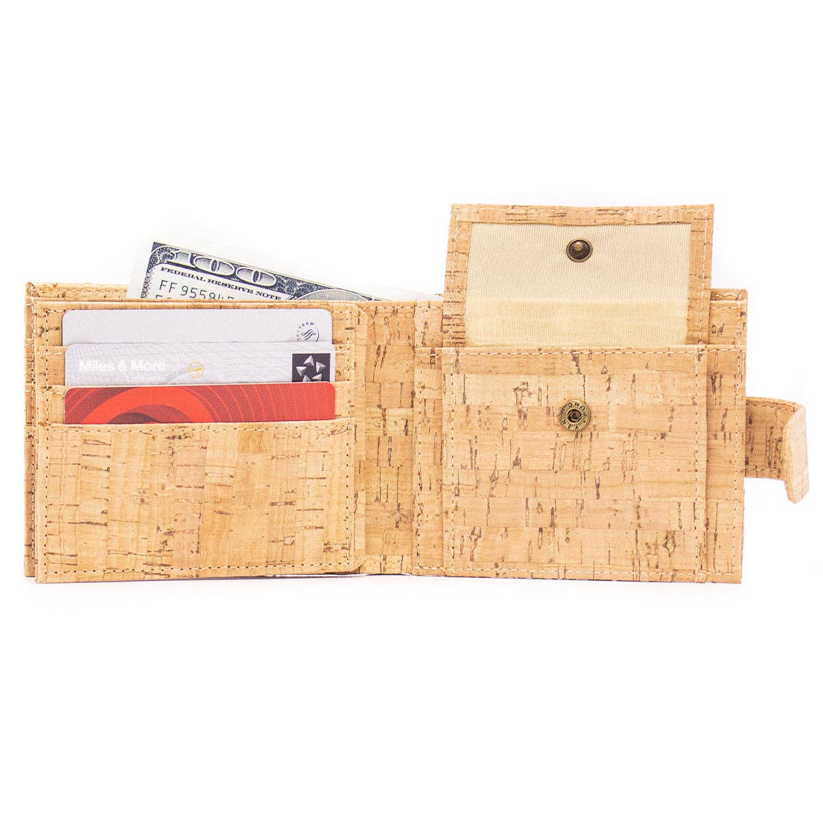 Meninas Bonitas Cork - Wholesale Wallet - Men's - Natural rustic cork wallet for men BAG-22327