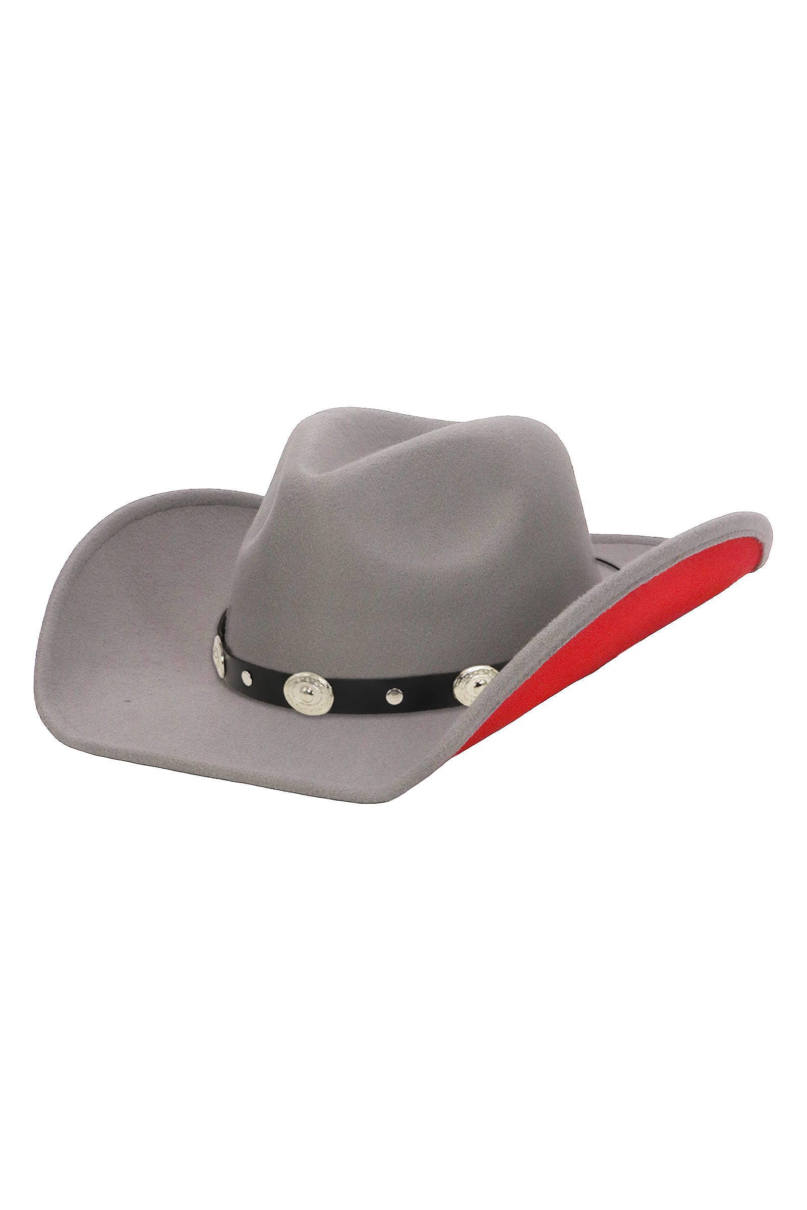 Cap Zone - Wholesale Cowboyhoed - Uniseks - Concho-riem tweekleurige cowboyhoed van imitatievilt4