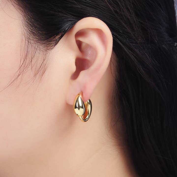 Aim Eternal - Wholesale Hoop Earrings - 24k Gold Filled Minimalist Molten Hoop Earrings | Q-104