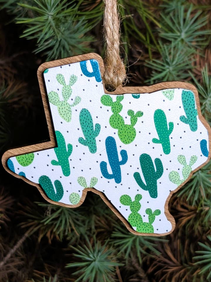 Ornement de Noël Cactus du Texas pour la vente par The Little Ornament Shop