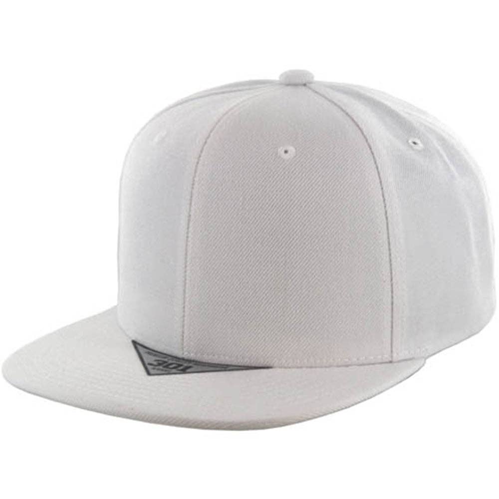Zion Brand – Boné - Unissexo por atacado – BRANCO 6 PAINÉIS ACRÍLICO FLAT BILL SNAPBACK CAP6