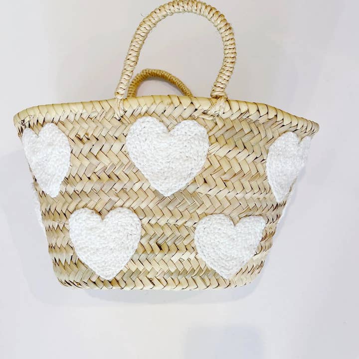High crafty – wholesale Basket – Heart Basket – Hand-Embroidered Moroccan Straw Bag in Pink o6