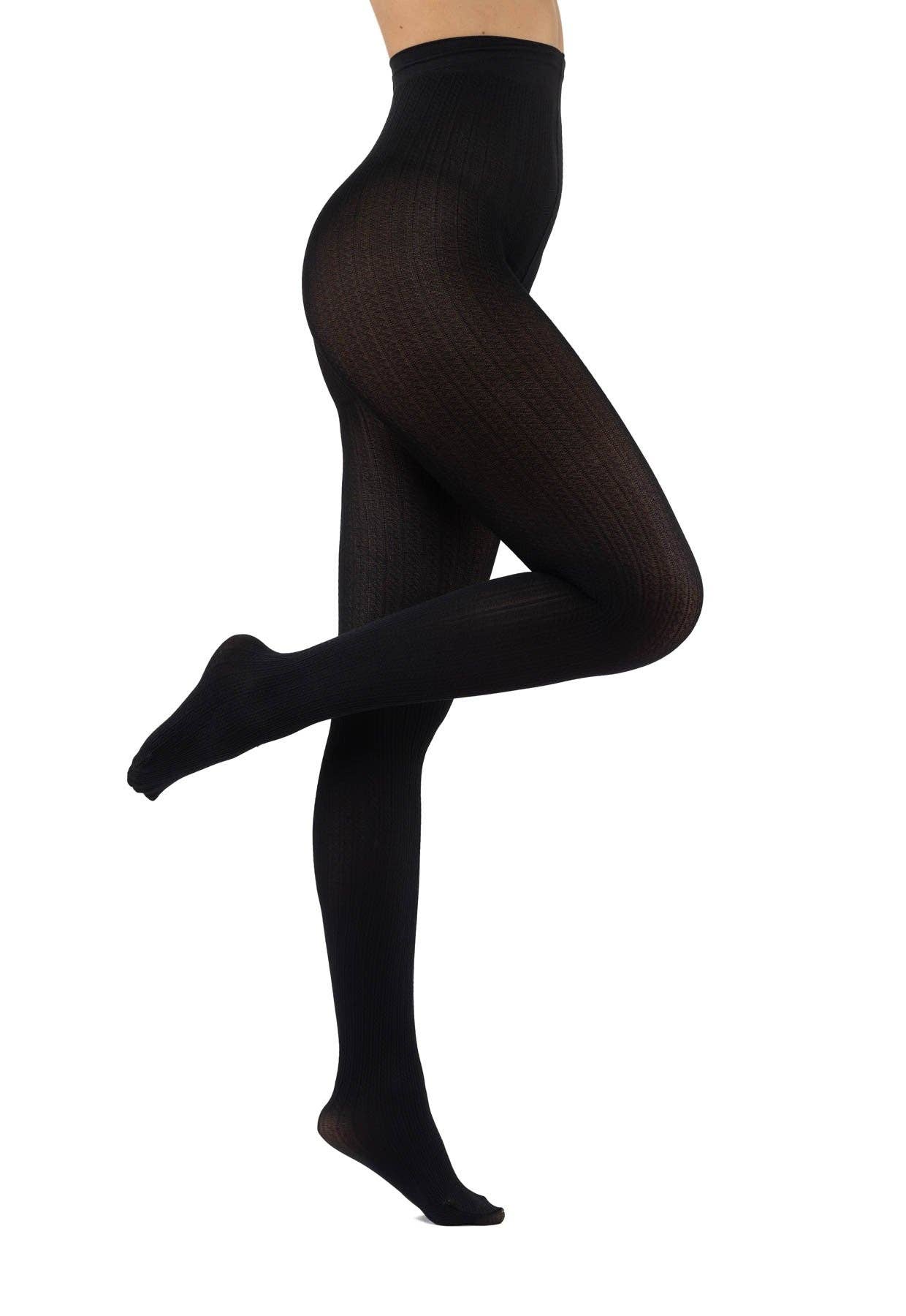 ENDLESS BIO TIGHTS by Diamantea – wholesale Tights - Dam – Mönstrade strumpbyxor med flätmönster 80 den0