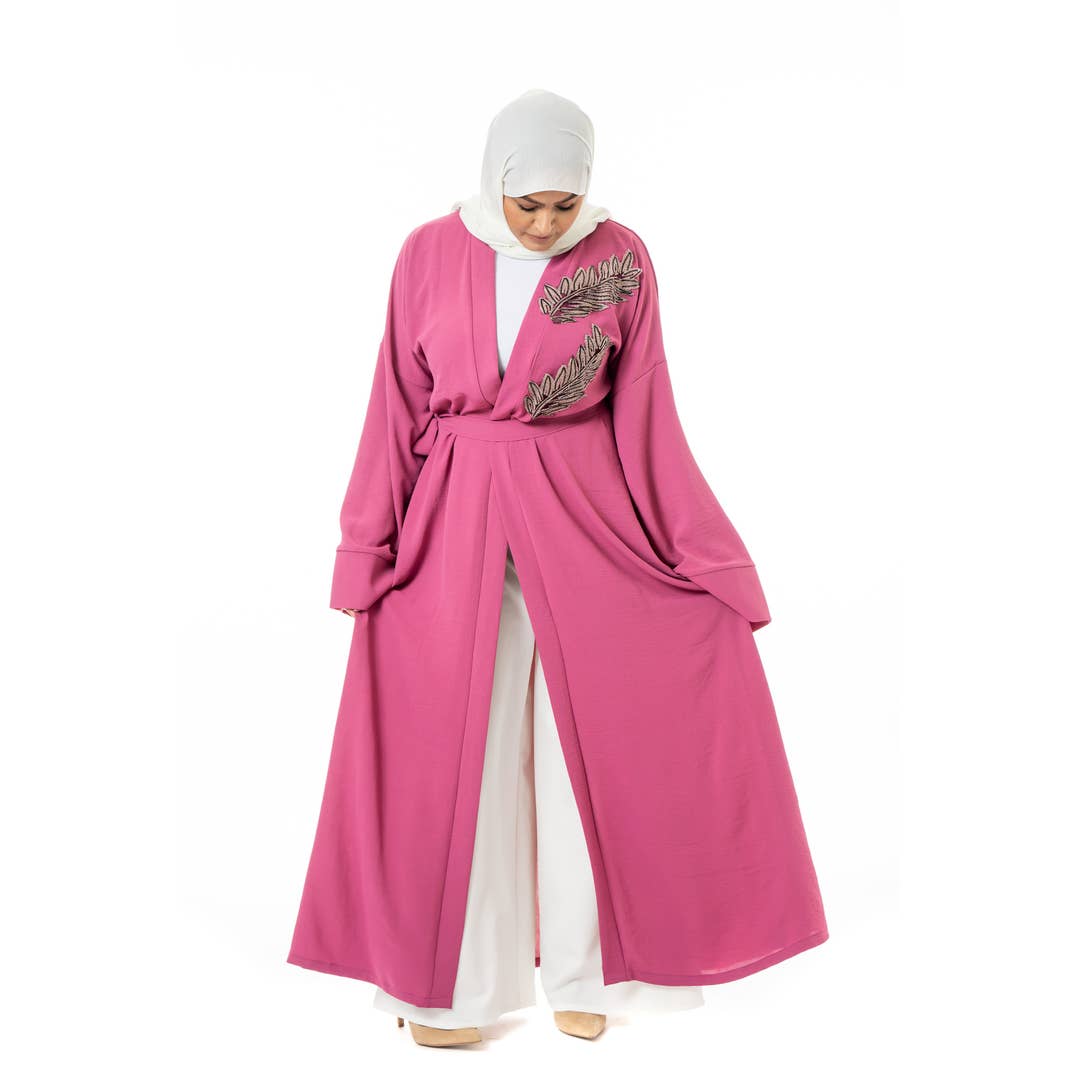 Sultana.R - Wholesale Kaftan - Women's - Abaya Lamia Raspberry