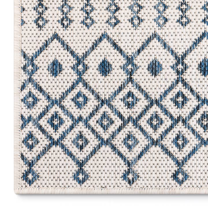 Well Woven - Wholesale Runner Rug - Custom Size Runner Nord Nordic Lattice Pattern Light Blue3
