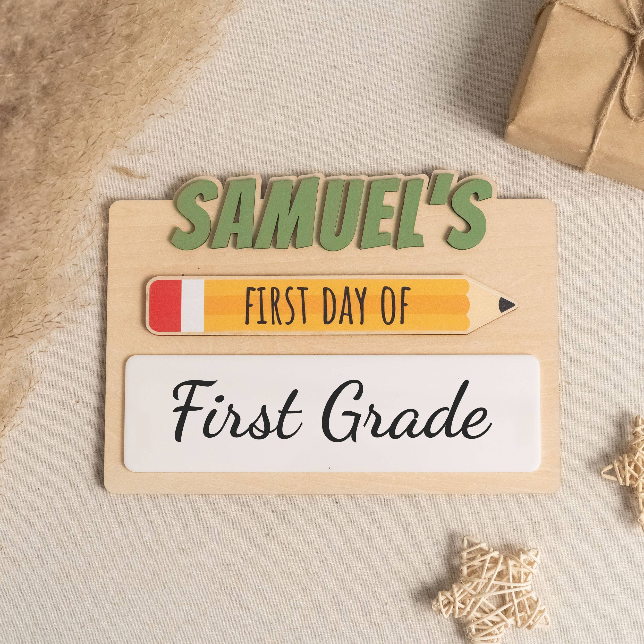 BearCrafts – wholesale Christmas Wall Art – First Day School Sign For Capturing Milestone Memories Y867