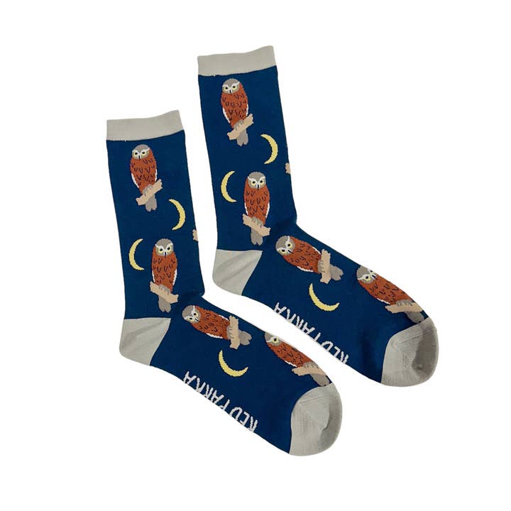 Owl Socks (Navy) for wholesale by Red Parka