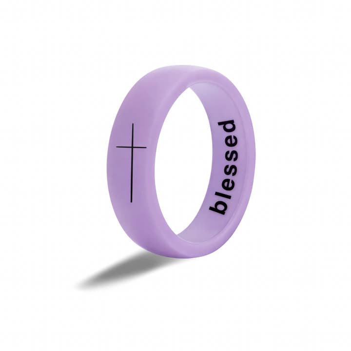 Bague réversible croix / anneau violet béni pour la vente par Flip Rings