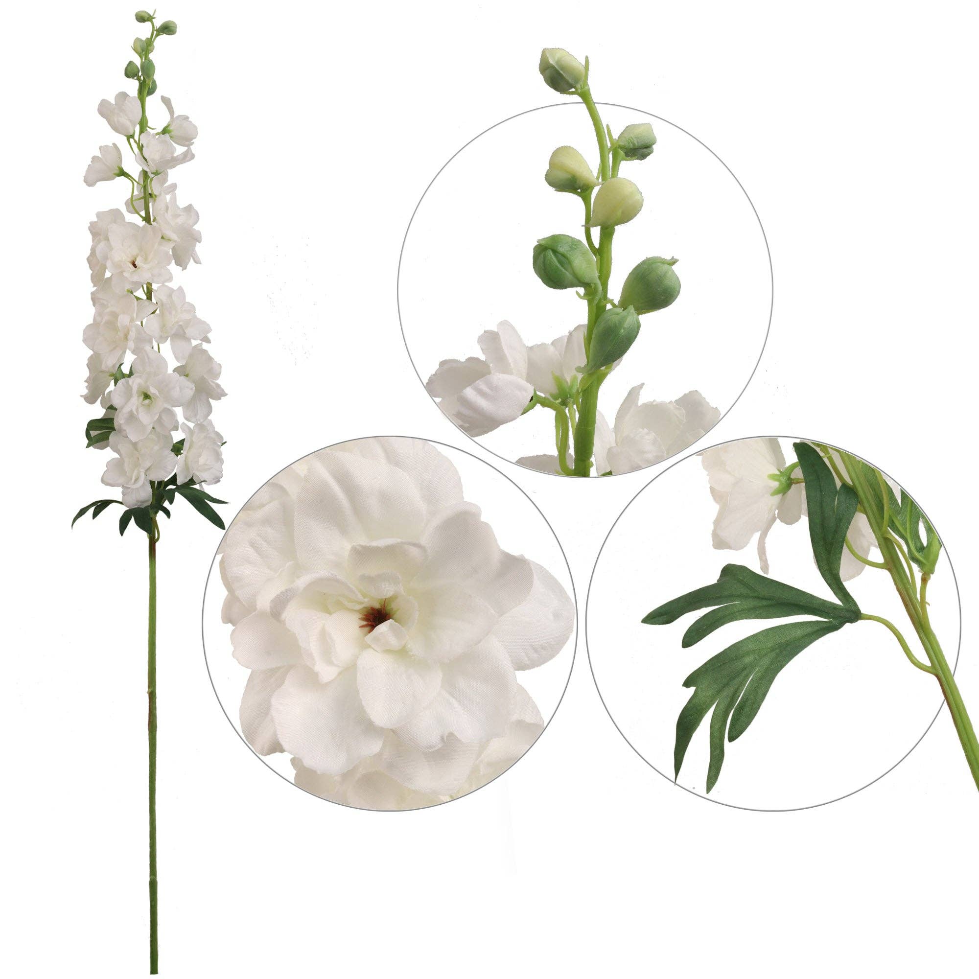 Larksilk - Vendita all'ingrosso Fiori finti - Delphinium finto bianco di alta qualità da 37"1