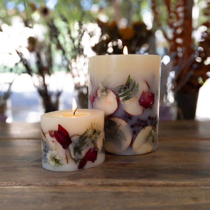 Rosy Rings - Wholesale Pillar Candle - Petite Oval Botanical Candle-Spicy Apple2