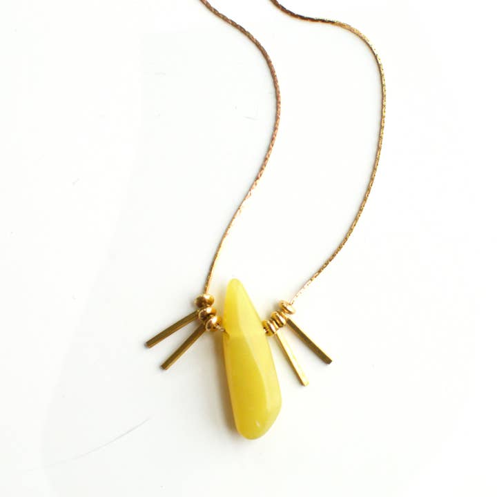 Ker-ij Jewelry - Wholesale Pendant/Charm Necklace - Mabel Necklace w/ Olive Jade2