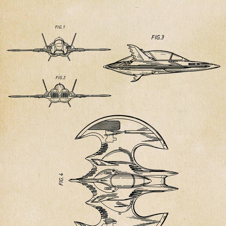 Fresh Prints of CT - Wholesale Art Print - Batwing 1991 Patent Art Print - Superheroes