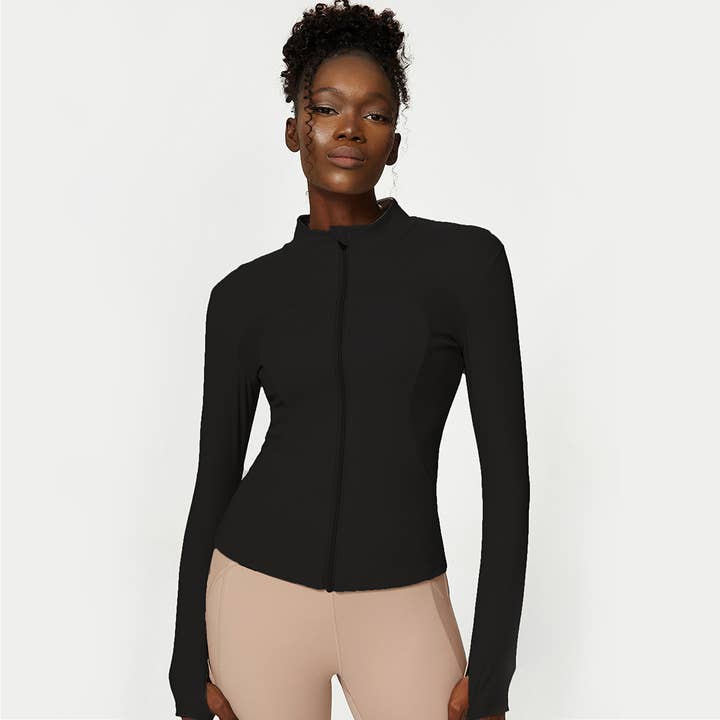 Sodalemon - Wholesale Athletic Jacket - Women's - Front Cardigan Zipper Track Jacket