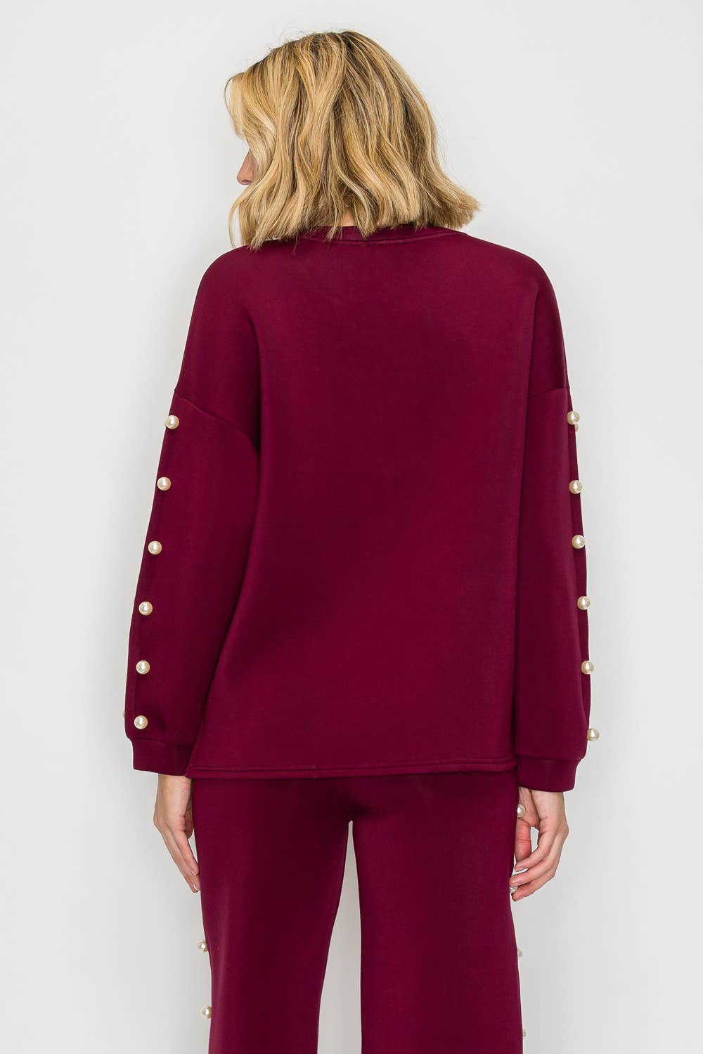 Joh Apparel - Venta al por mayor Jersey corto de punto - Mujer - Top de perlas Katri Stretch French Scuba36