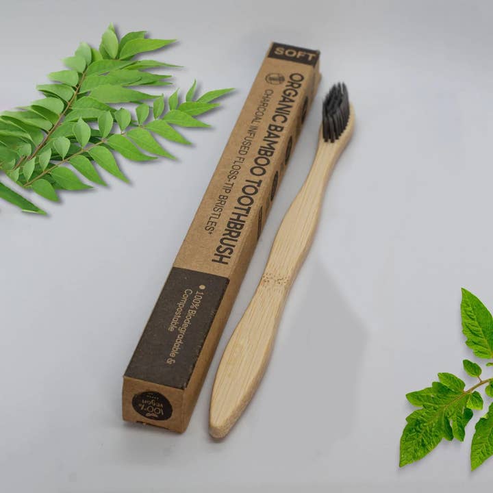 Creator Wellness - Wholesale Toothbrush - Bamboo Charcoal Toothbrush 4-Pack with Floss-Tip Bristles1