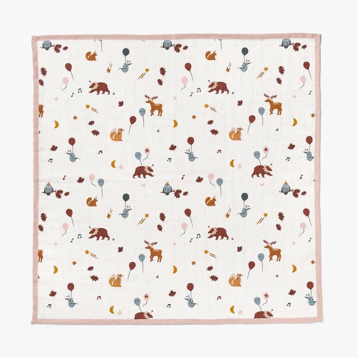 Organic Bamboo & Cotton Muslin Quilt Blanket - Woodland for wholesale by Bubba Boo