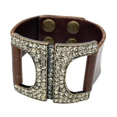 Pulsera de cuero cuadrada Sm Open para venta al por mayor de Rebel Designs Accessories