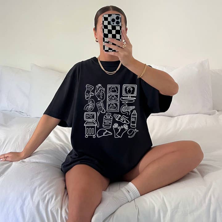 Meg Ann Co. - Wholesale Screen Printed T-Shirt - Unisex - Ultrasound Doodles T-Shirt2