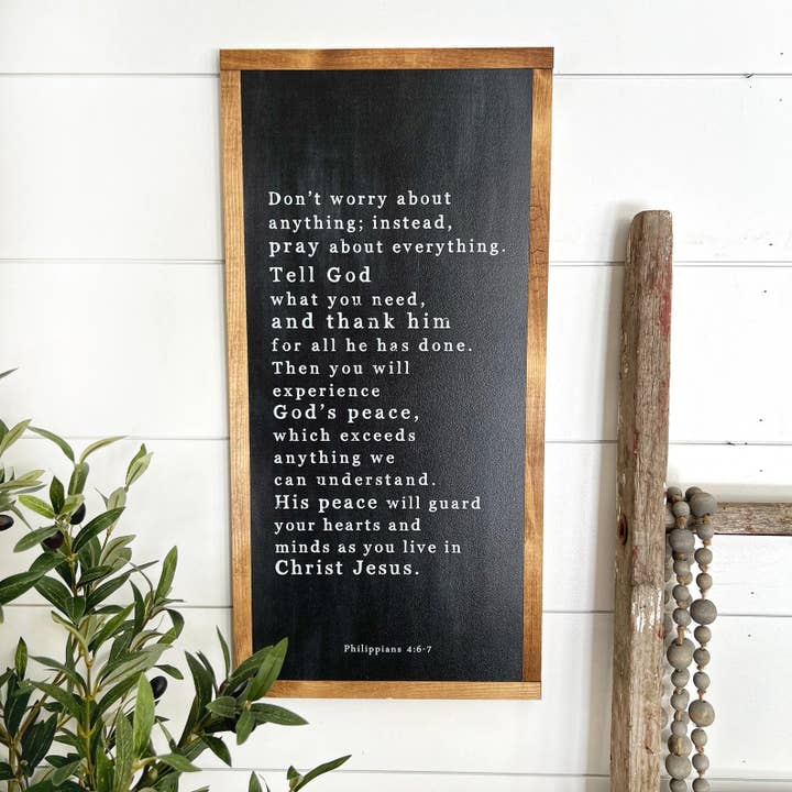WillowBee Signs & Designs - Vendita all'ingrosso Cartelli - Versetto della Bibbia - Filippesi 4:6-7
