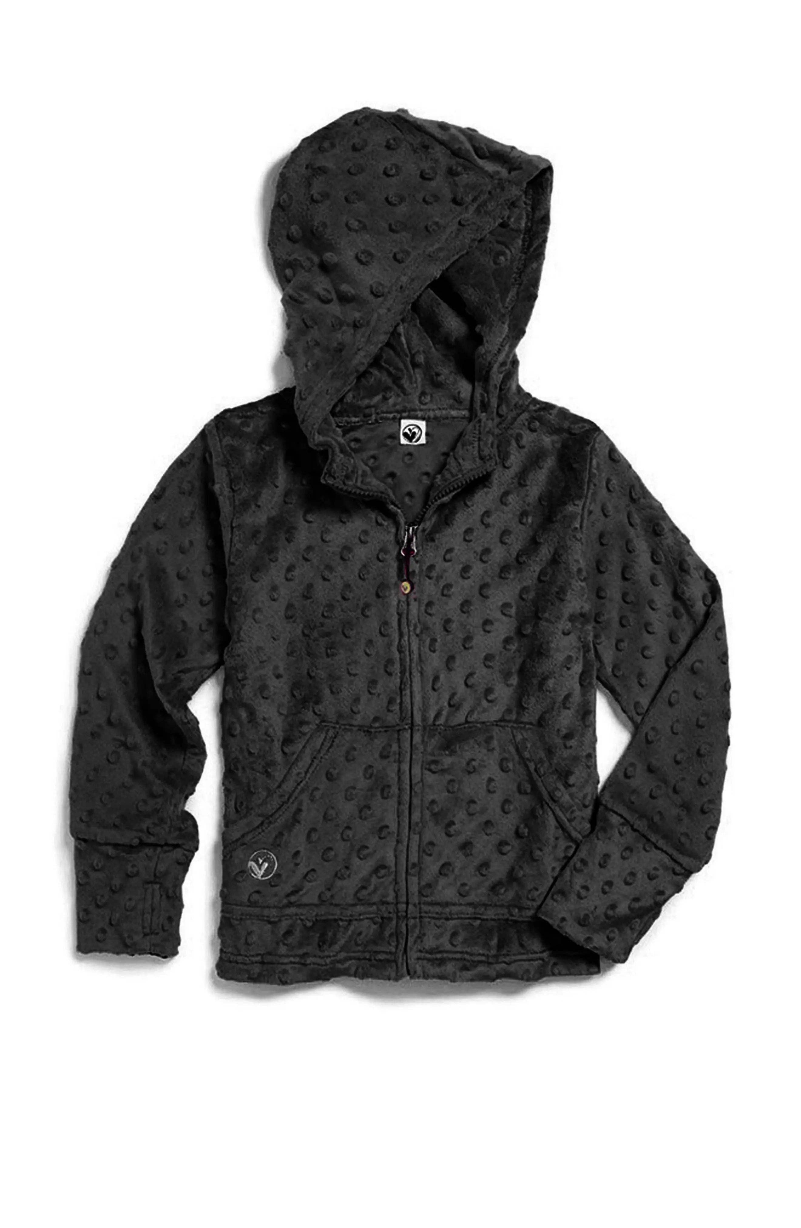 Ladies Minky Bubble Zip Hoodie - Black for wholesale on Faire0