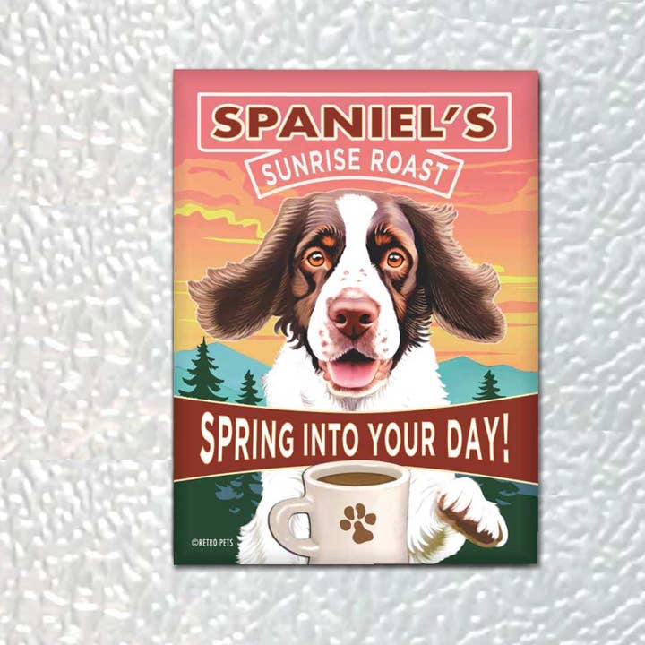 Retro Pets - Wholesale Magnet - Springer Spaniel Spaniel's Roast Refrigerator Magnet 4-Pack2