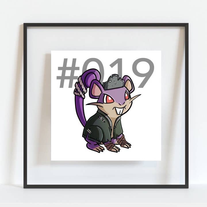 Poster Ratata Pokemon Pirate Gamer pour la vente par Colour Me Fun