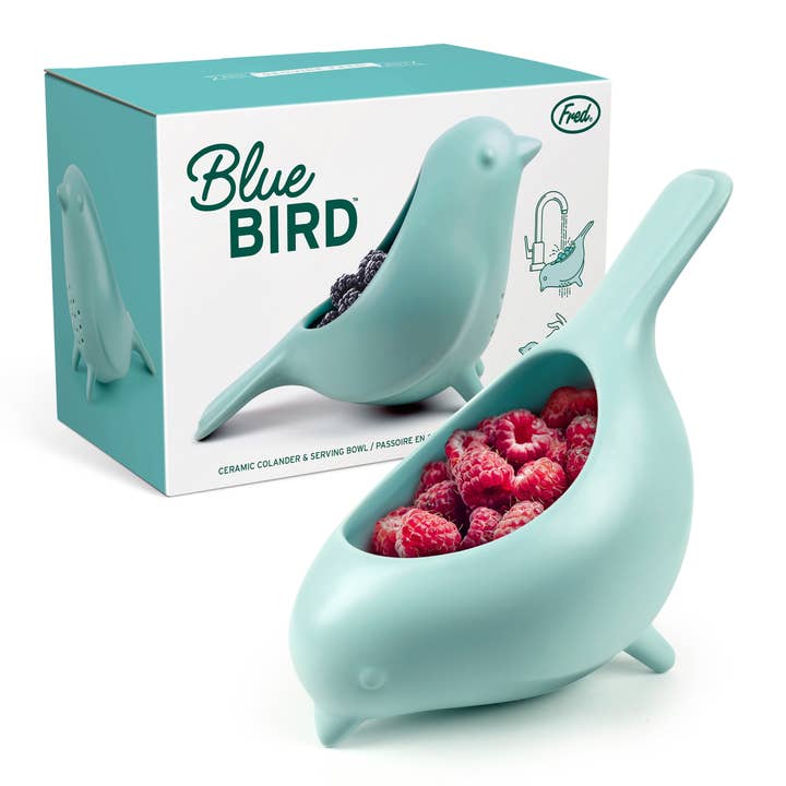 Blue Bird - Ceramic Berry Colander for wholesale by Fred