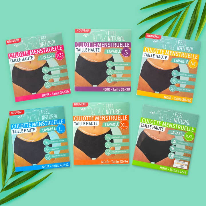 FRENCH TENDANCE - Wholesale Period underwear – Women’s - Washable and Reutili High Waisted Menstrual Panties - BLACK8