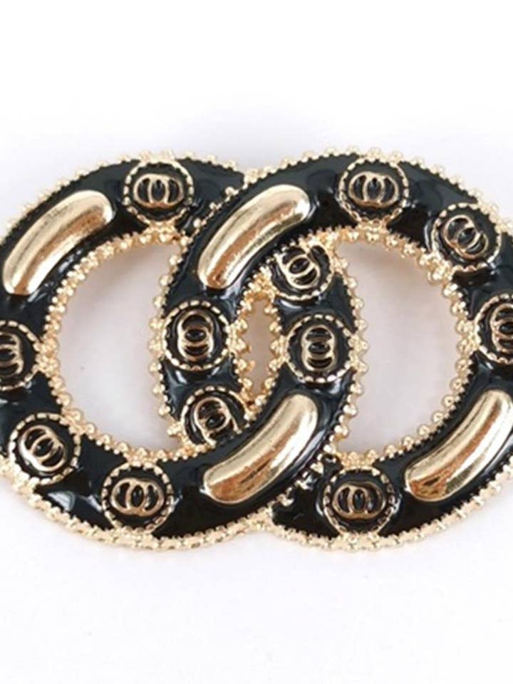 DUBBEL CIRKEL LÄNK BROSCH TBR-1021 för wholesale av anbfashion