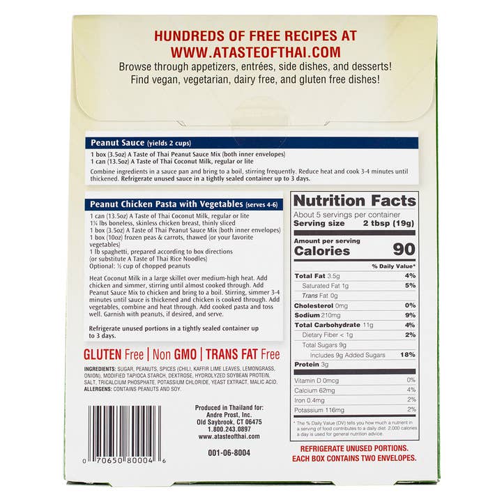 Andre Prost Inc. - Wholesale Dried Spice Mix - A Taste of Thai-Peanut Sauce Mix