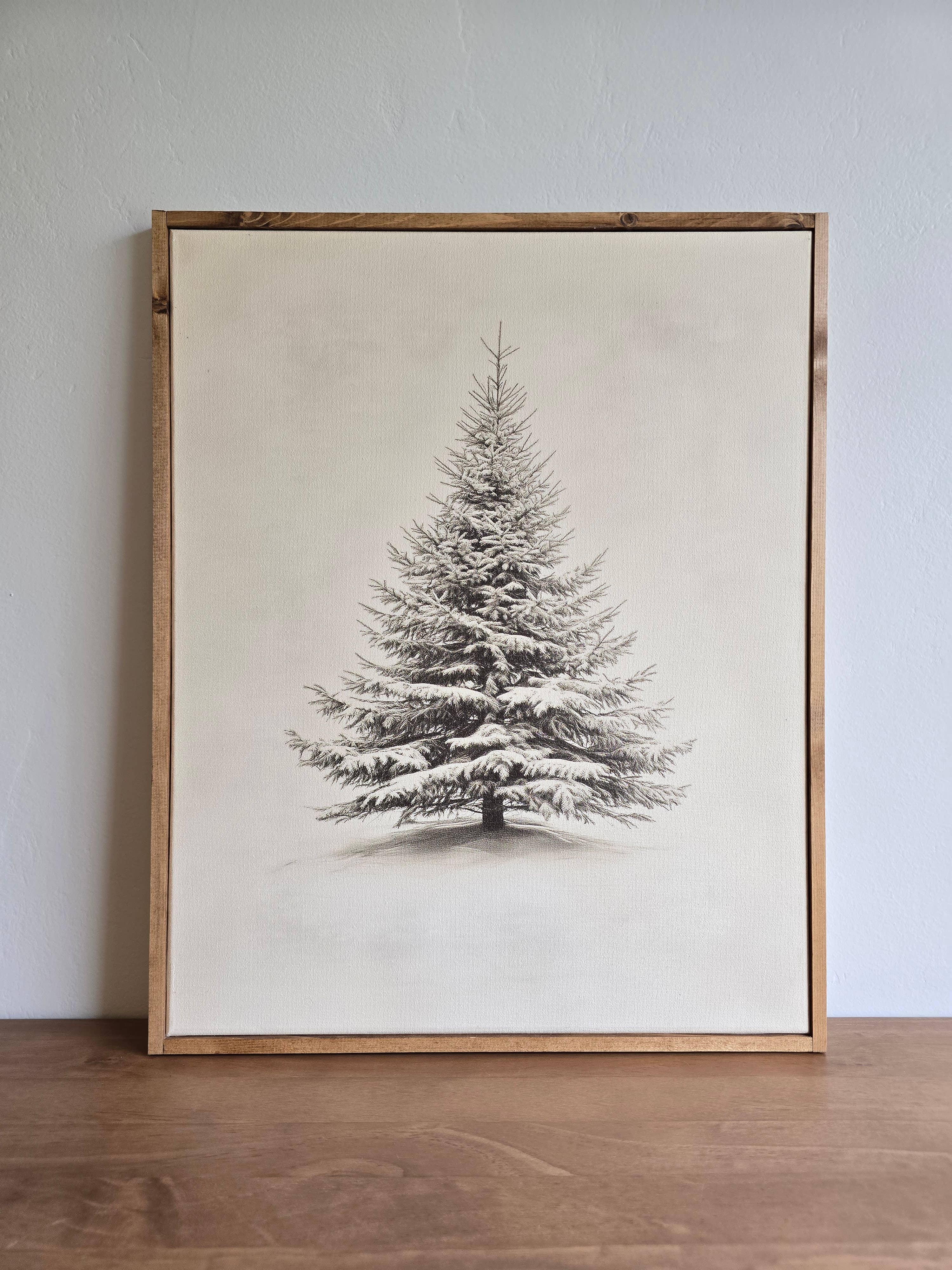 The 19th Collective - Wholesale Canvas Art - Vintage Evergreen Print, Framed Canvas, Christmas Decor7