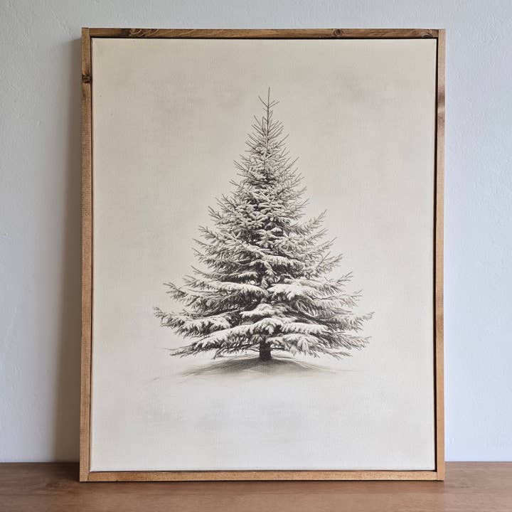 The 19th Collective - Wholesale Canvas Art - Vintage Evergreen Print, Framed Canvas, Christmas Decor7