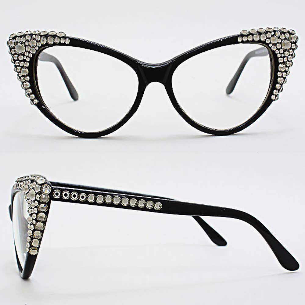 Sensibling Corp. - Wholesale Sunglasses - Women's - Bubbly Austrian Crystal Cat Eye Optical Glasses32