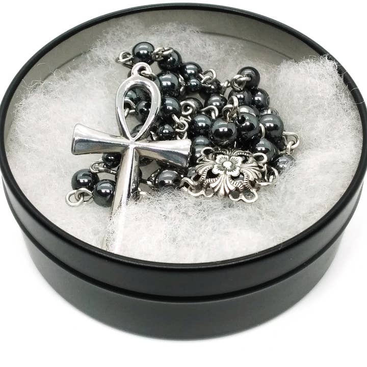 JunkyardBat – Colar de contas de oração por atacado – Terço de Tornozelo em Aço5