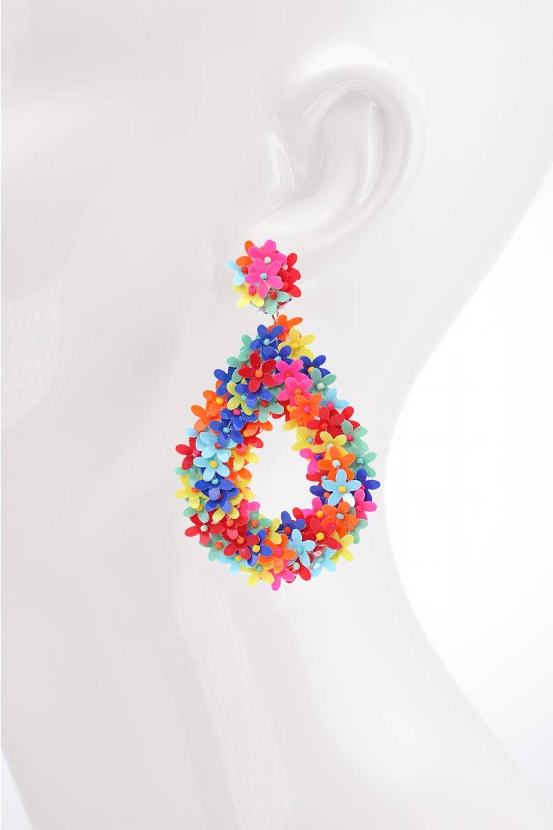 Urbanista Outlet - Venta al por mayor Pendientes colgantes - Pendientes de lágrima con flores de lentejuelas para novia6