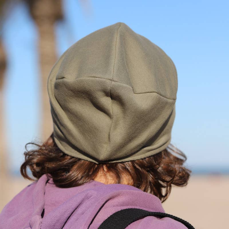 Purple Sardine – Großhandel Beanie – Herren – 403H The Combiner, Sweatshirt Stoff Militärgrün Beanie2