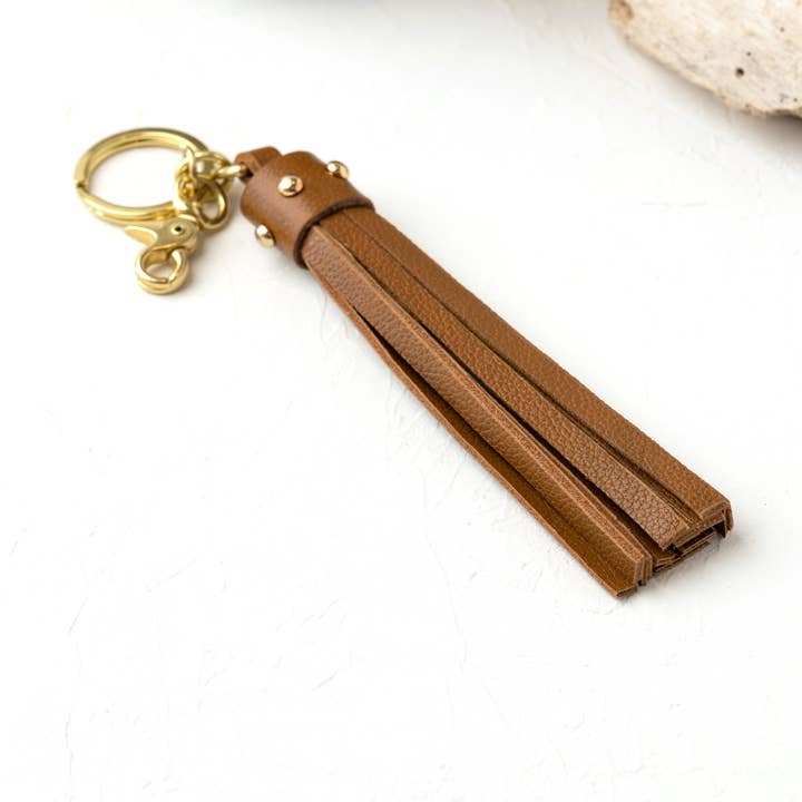 Tassel Key Chain Caramel/B for wholesale by BijouRocks by Reine Krief