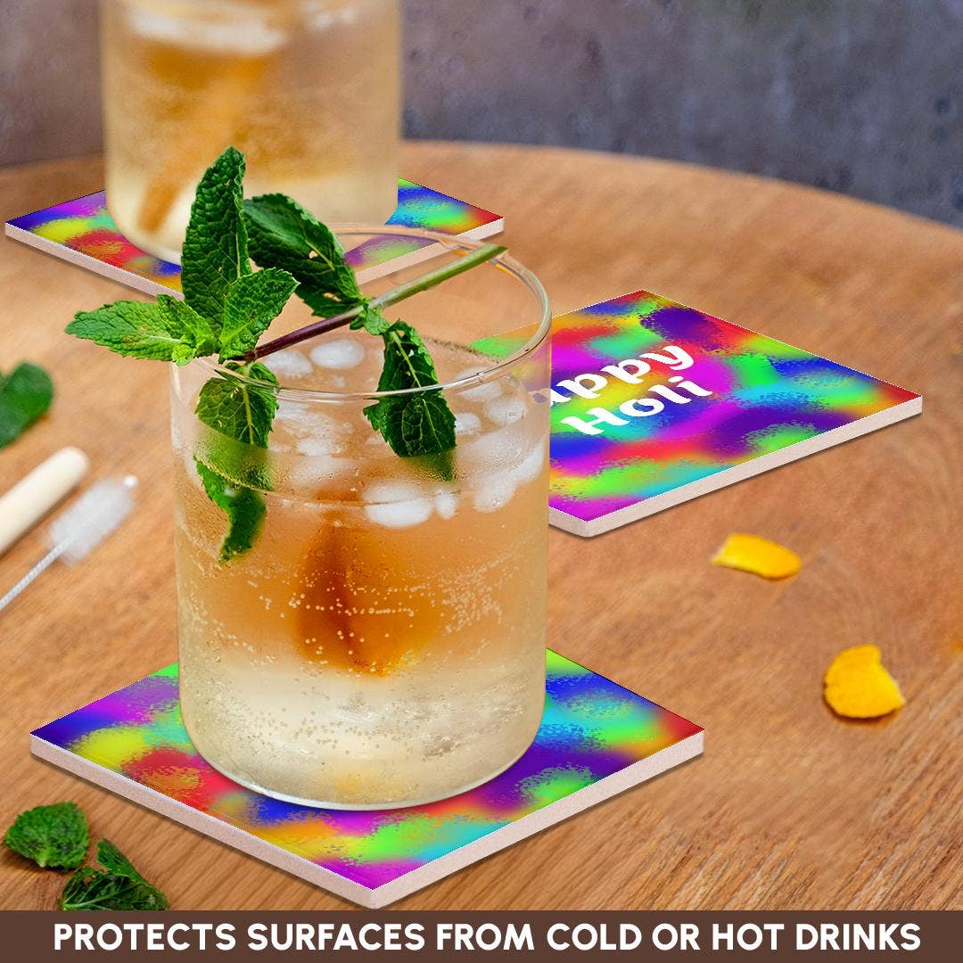 3dRose - Wholesale Coasters - 3dRose, Colorful Happy Holi greeting, Coaster2