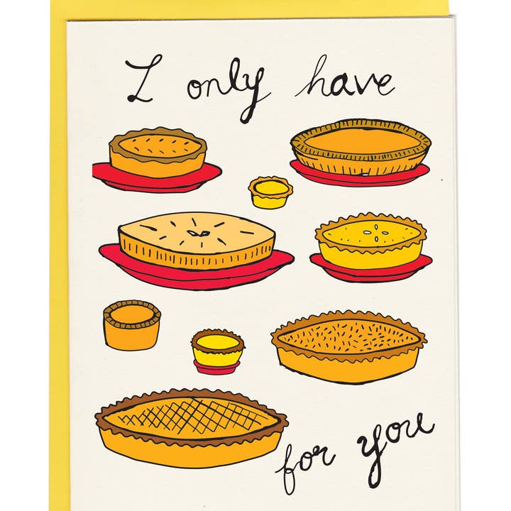 Carte de vœux Pies for You pour la vente par I Must Draw