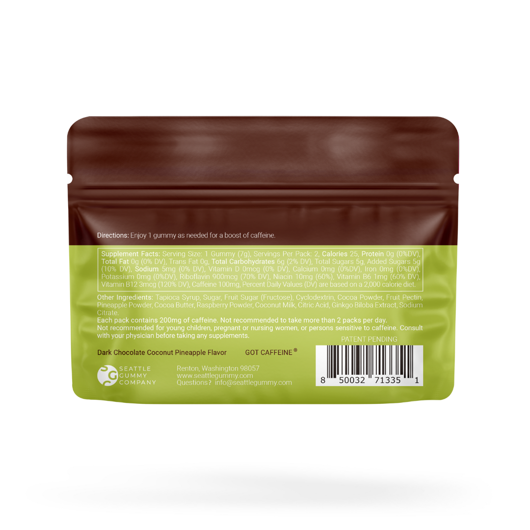 Seattle Gummy Company - Wholesale Oral Supplement/Vitamin - Mocca Shots Energy Gummies with Caffeine Coconut Pineapple2