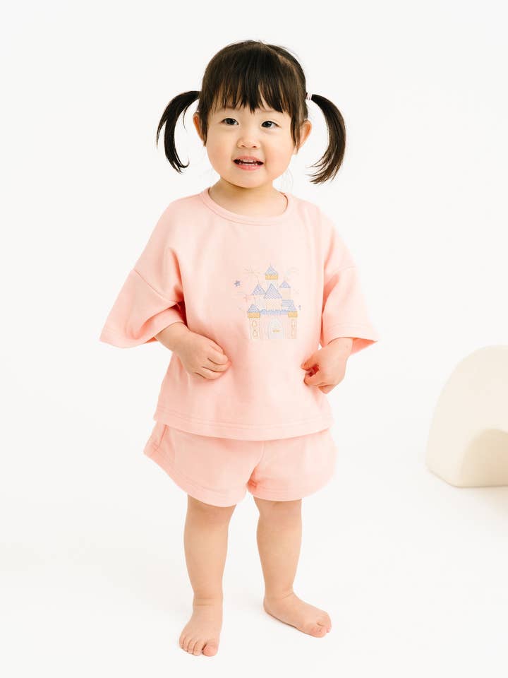 Princess Castle Embroidered Slouchy Set for wholesale by Little One Shop