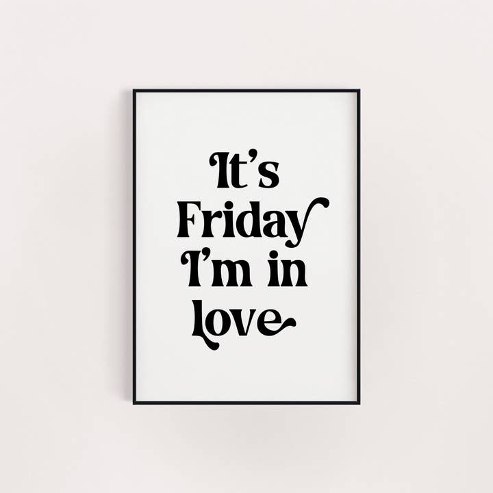 VENERDÌ SONO INNAMORATO DELLA STAMPA DELLA CURA per la vendita all'ingrosso da parte di Creative House UK