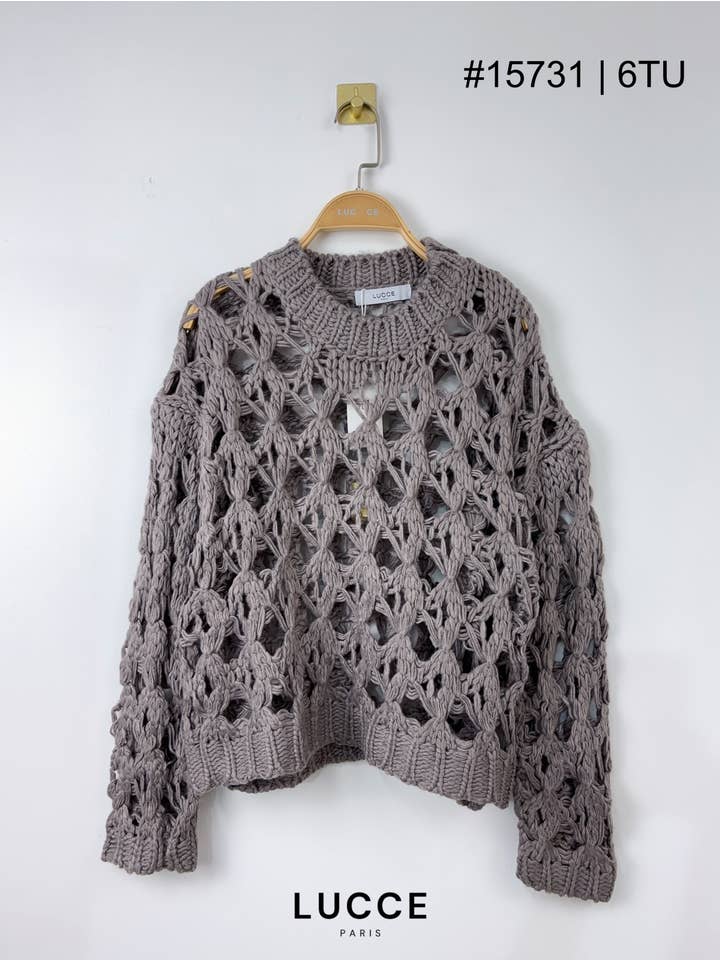 LUCCE - Wholesale Knit Sweater - Women's - Hole sweater - PU157313