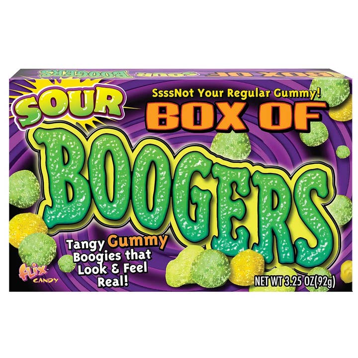 Grandpa Joe's Candy Shop - Wholesale Gummy - Box of Sour Boogers, Gross Gummy Candy, 3.25oz Box 12ct