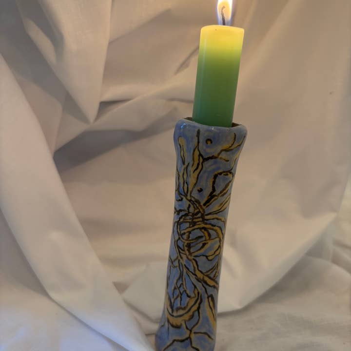 Tomekah George - Wholesale Candle Holder - handmade ceramic tall nature inspired candlestick 1